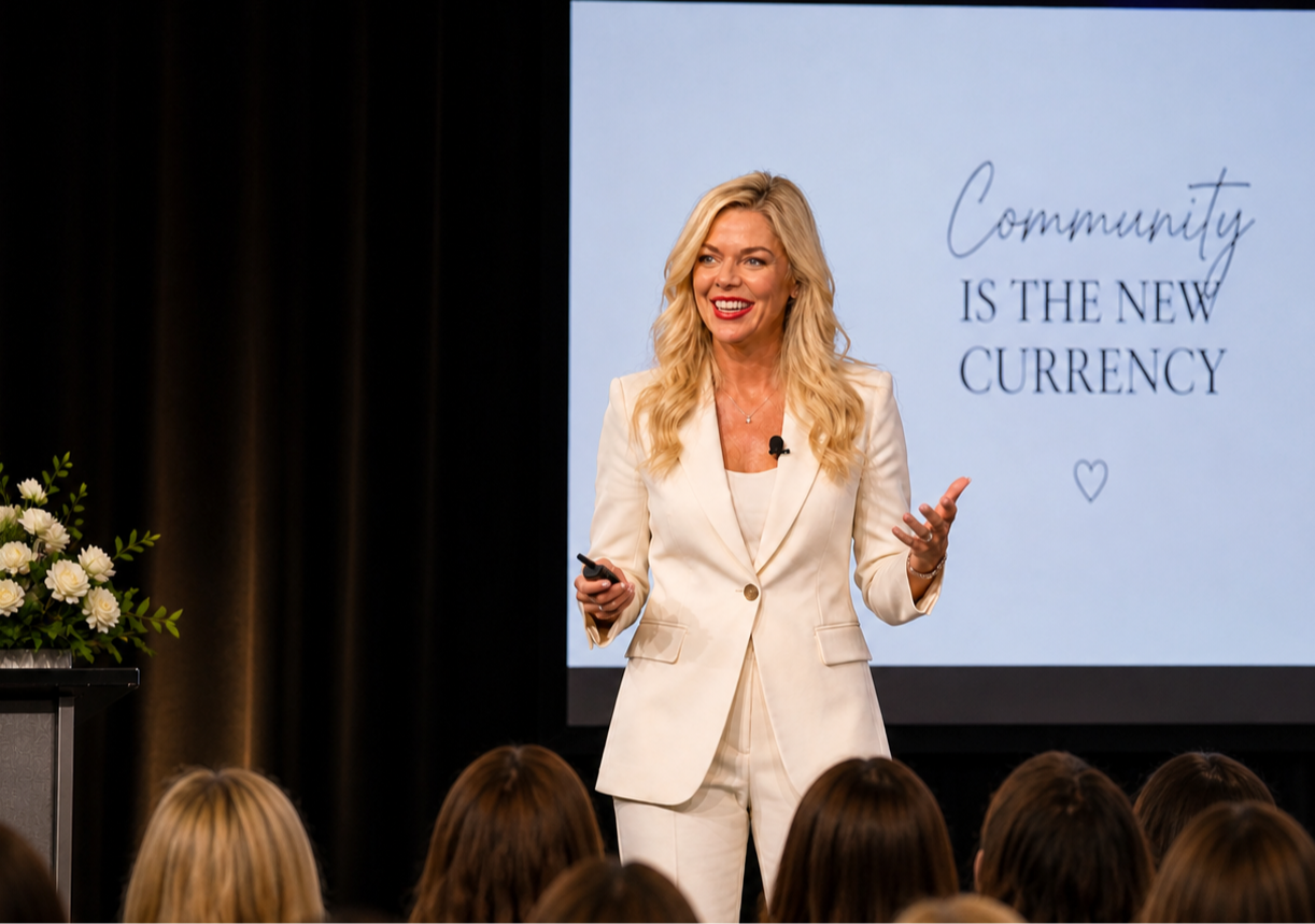 Julie Marvel speaking to an engaged audience